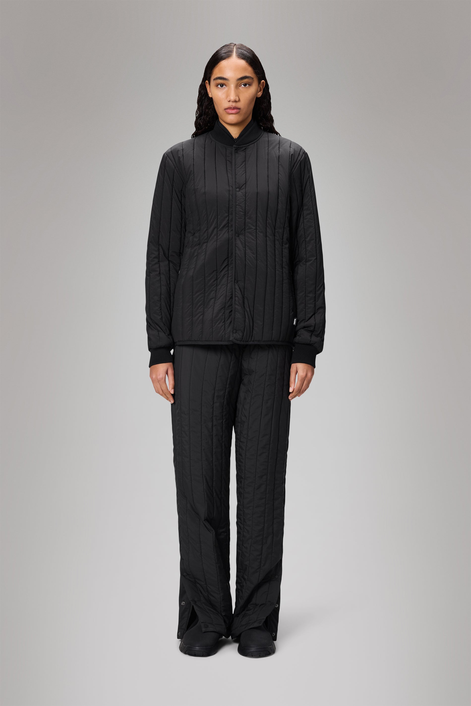 RAINS Banja Liner Bomber Jacket Black Overshirt